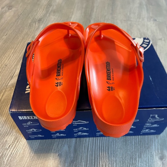 Birkenstock Gizeh EVA Flame Orange Rare Men’s Sandals Size 13 Regular Width New - Picture 5 of 9